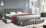 Tweepersoonsbed Suente - Grijs - 180x200 cm, Nieuw, 180 cm, Tweepersoons, Verzenden