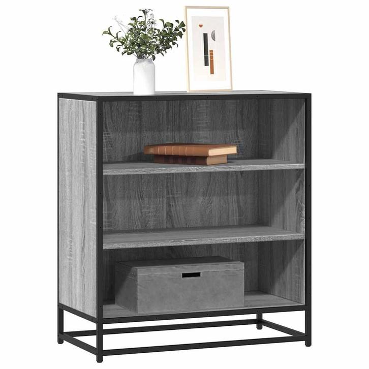 vidaXL Dressoir 68x35x76 cm bewerkt hout en metaal grijs, Huis en Inrichting, Kasten | Dressoirs, Nieuw, Overige houtsoorten, Verzenden