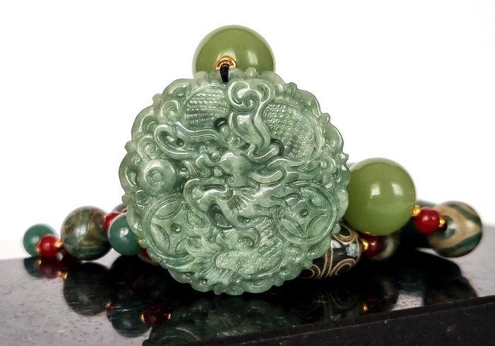 Gemengde edelstenen - Collier – Voorouderlijk – Draak -, Antiek en Kunst, Antiek | Boeken en Bijbels