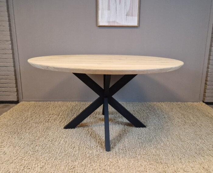 Ronde eiken eettafel met verjongde rand Ø150 cm -, Huis en Inrichting, Tafels | Eettafels, Nieuw, Ophalen of Verzenden