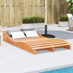 vidaXL Ligbed 205x110x31,5 cm massief grenenhout wasbruin, Tuin en Terras, Verzenden, Nieuw