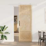 vidaXL Schuifdeur Natuurlijk en wit 83 x 232 cm, Doe-het-zelf en Verbouw, Verzenden, Nieuw