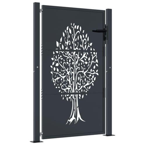 Poort 105x155 antraciet staal - Retourdeal! 35% Korting, Tuin en Terras, Tuinhekken en Hekwerk, Met poort, Nieuw, IJzer, Tuinhek