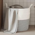vidaXL Opbergmand Ø 43x38 cm katoen grijs en wit, Verzenden, Nieuw