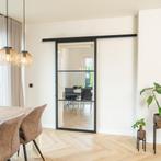 Stalen Schuifdeur met koofsysteem - 3 Vlaks - Helder glas, Doe-het-zelf en Verbouw, Kozijnen en Schuifpuien, 75 tot 150 cm, Nieuw