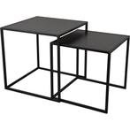 Bijzettafel set - Livion Yude - Set van 2 - Vierkant - Zwart, Huis en Inrichting, Tafels | Eettafels, Ophalen of Verzenden, Nieuw