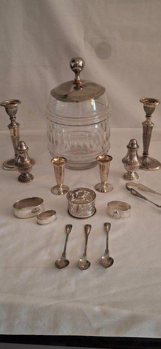 Servetring (15) - Gelamineerd zilver en 19e eeuws Kristal. -, Antiek en Kunst, Antiek | Goud en Zilver