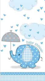 Plastic tafelkleed Olifant voor Baby Shower - Blauw, Ophalen of Verzenden, Nieuw