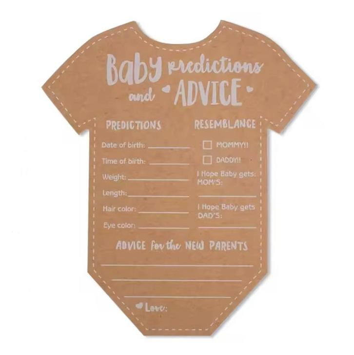 Baby voorspellings- en advies invulkaarten Babyromper 10 stu, Hobby en Vrije tijd, Feestartikelen, Geboorte of Huwelijk, Nieuw