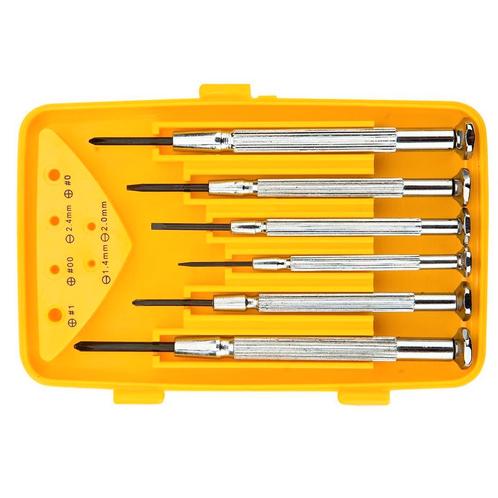 Mini schroevendraaier set - Kruiskop / platte kop - 6 delig, Doe-het-zelf en Verbouw, Gereedschap | Handgereedschap, Nieuw, Ophalen of Verzenden