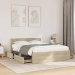 vidaXL Bedframe met hoofdeinde bewerkt hout sonoma eiken, Huis en Inrichting, Bruin, Verzenden, 140 cm, 200 cm