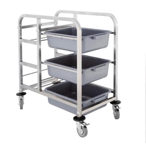 Horeca Afruimwagen | 90x82x44 cm | 3 Bakken | 2 Geremde W..., Zakelijke goederen, Horeca | Meubilair en Inrichting, Verzenden
