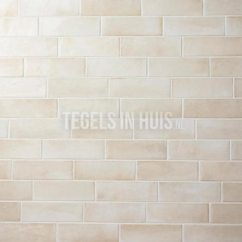 Wandtegel coco beige canvas glans 5x15 wandtegel, Doe-het-zelf en Verbouw, Tegels, Wandtegels, Nieuw, 10 m² of meer, Keramiek