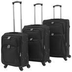 vidaXL Trolleyset zwart 3-delig, Sieraden, Tassen en Uiterlijk, Koffers, Verzenden, Nieuw