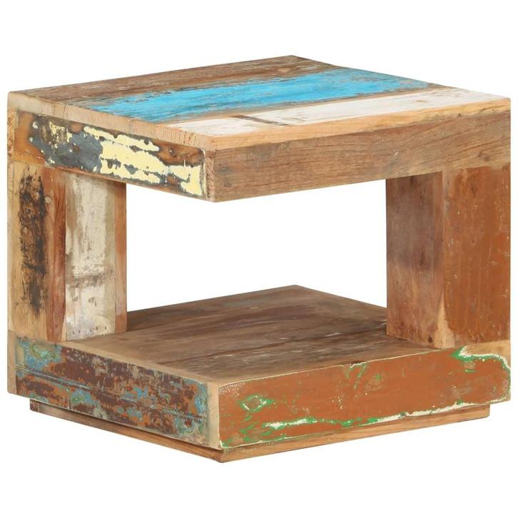 vidaXL Salontafel 45x45x40 cm massief gerecycled hout, Huis en Inrichting, Tafels | Salontafels, 50 tot 100 cm, Nieuw, Overige houtsoorten