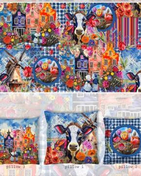 Canvas Katoen Hollandse Glorie Kussen Paneel, Hobby en Vrije tijd, Stoffen en Lappen, Overige kleuren, Nieuw