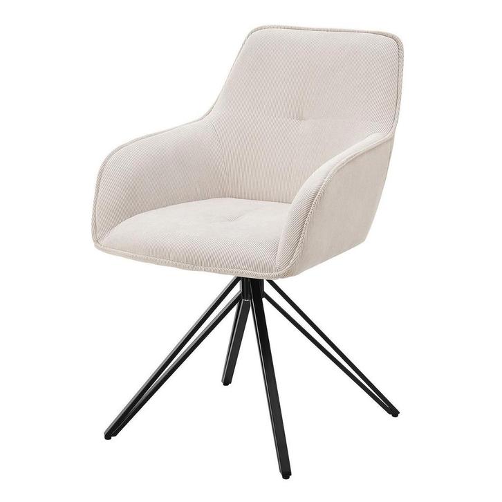 Eetkamerstoel / Draaistoel / Kuipstoel Clyde - Corduroy Beig, Huis en Inrichting, Stoelen, Nieuw, Verzenden