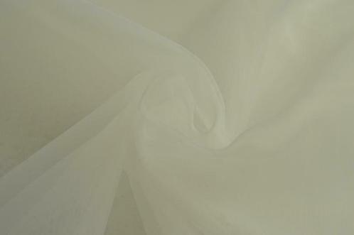 Organza stof - Gebroken wit - Per 15 of 50 meter, Hobby en Vrije tijd, Stoffen en Lappen, 120 cm of meer, 200 cm of meer, Wit