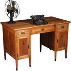 Satijnhouten bureau met zwarte accenten Hollands ca 1910 No2, Antiek en Kunst, Ophalen of Verzenden
