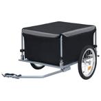 vidaXL Fietstrailer 65 kg zwart en grijs, Verzenden, Nieuw