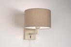 Rietveld Wandlampen - Taupe, Beige, Zand - Stof, Metaal, Verzenden, Nieuw
