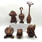 Senshukai  - Speelgoed meubels Six Vintage wooden animals