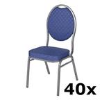 Stackchair Amsterdam | 50x | Blauw | Stalen Frame Luxus, Verzenden, Nieuw in verpakking