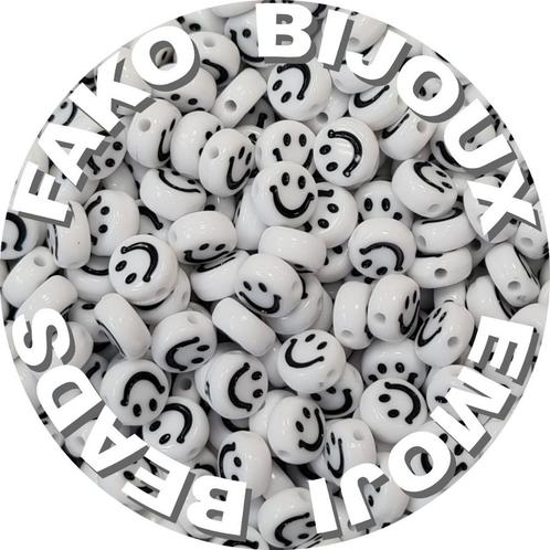 Fako Bijoux® - Emoji / Smiley Kralen - Acryl - 7mm -, Hobby en Vrije tijd, Kralen en Sieraden maken, Verzenden