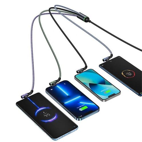 Multifunctionele Kabel - 4 in 1 - Compact en Duurzaam, Telecommunicatie, Mobiele telefoons | Toebehoren en Onderdelen, Nieuw, Verzenden