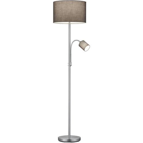 LED Vloerlamp - Trion Hotia - E14 Fitting - Rond - Mat Grijs, Huis en Inrichting, Lampen | Vloerlampen, Nieuw, Metaal, Ophalen of Verzenden