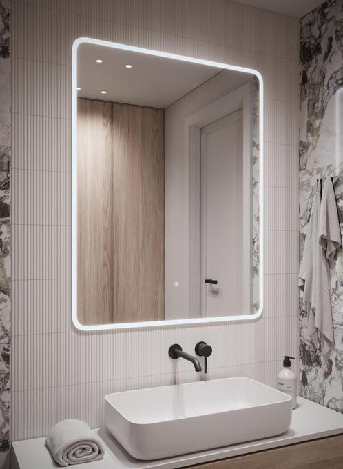 Badkamerspiegel Rocca - 70 x 90 cm - LED - Verwarming, Huis en Inrichting, Badkamer | Badkamermeubels, Nieuw, Overige typen, Verzenden