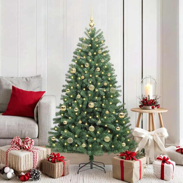 vidaXL Kunstmatige Inklapbare Kerstboom Groen 150 cm PVC en, Diversen, Kerst, Nieuw, Verzenden