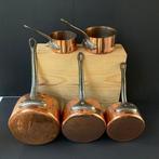 Decorative set of 5 French copper pans – Made in France -