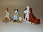 Beeld, gruppo di 3 sciatori - 16,5 cm - Keramiek, Antiek en Kunst
