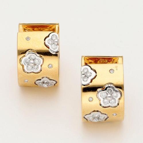 Oorbellen - 18 karaat Geel goud Diamant (Natuurlijk), Sieraden, Tassen en Uiterlijk, Oorbellen