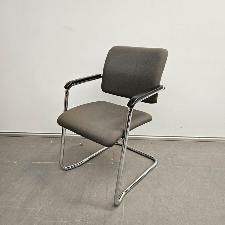 Rohde & Grahl sledestoel - grijze stof (alleen per set), Huis en Inrichting, Stoelen, Ophalen of Verzenden