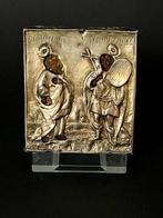 Icoon - .875 (84 Zolotniki) zilver - Florus et Laurus, Antiek en Kunst