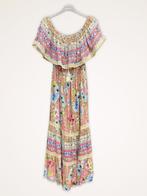 Mooi boho vintage maxi jurk met overlap met volant in ROOS, Nieuw