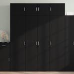 vidaXL buffetkast 80x42,5x185 cm bewerkt hout zwart, Huis en Inrichting, Kasten | Buffetkasten, Minder dan 50 cm, Verzenden, 75 cm of meer
