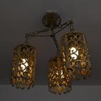 Plafondlamp - Metaal - Een metalen drievoudige hanglamp, Antiek en Kunst