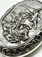 No reserve-Grote en zware antieke zilveren Tabaksdoos met, Antiek en Kunst