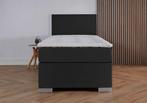 ACTIE! 1-Persoons boxspring Cannes 90 200 Zwart, 90 cm, Eenpersoons, Verzenden, Zwart