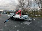 Hapert Plateauwagen 405 x 240 cm met Maxilift Kraan !, Ophalen, Zo goed als nieuw