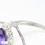 Ring - 14 karaat Witgoud - 4.95ct. tw. Ametrien - Diamant, Sieraden, Tassen en Uiterlijk, Nieuw