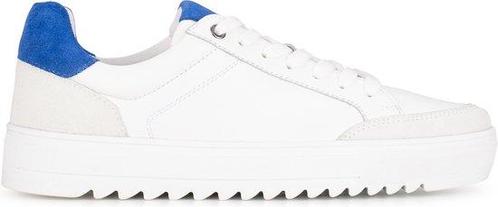 PS Poelman MIKE Heren Sneakers - Wit met blauw combinatie -, Kleding | Heren, Schoenen, Wit, Nieuw, Verzenden