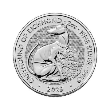 Zilveren Tudor Beasts Greyhound of Richmond 2 troy ounce beschikbaar voor biedingen