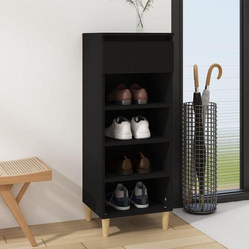 vidaXL Schoenenkast 40x36x105 cm bewerkt hout zwart, Huis en Inrichting, Kasten | Schoenenrekken, Nieuw, Verzenden