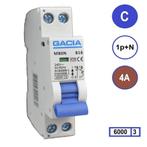 Gacia installatieautomaat 1P+N C4 6KA - M80N-C04, Doe-het-zelf en Verbouw, Elektra en Kabels, Ophalen of Verzenden, Nieuw