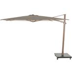 Siesta premium zweefparasol 300x300 cm houtlook sand 4, Tuin en Terras, Parasols, Ophalen of Verzenden, Nieuw