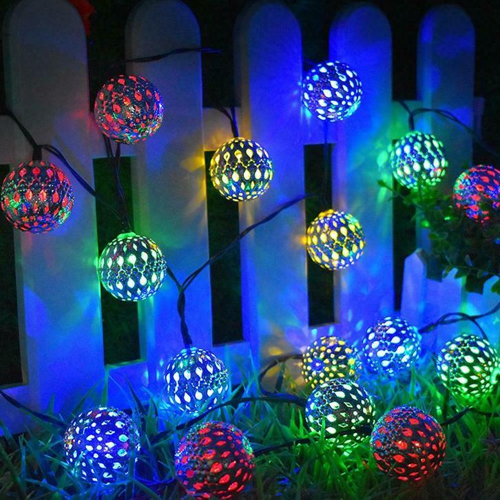 Solar lichtsnoer 'Marrakech' - Multicolor, Tuin en Terras, Buitenverlichting, Waterbestendig, Zonne-energie, Nieuw, Kunststof